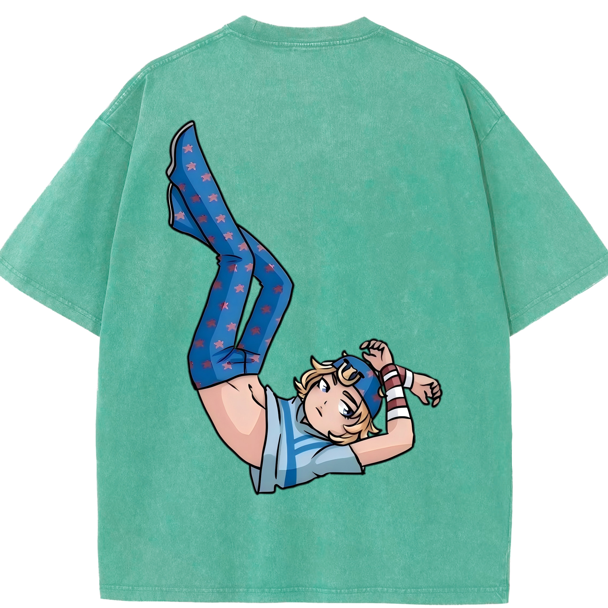 （画像用） ジョジョの奇妙な冒険 グイード?ミスタ JoJo's Bizarre Adventure Guido Mista 綿100% ヴィンテージ風 半袖Tシャツ（背面プリント）